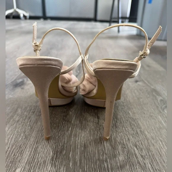 Never Worn Kate Preston Elegant Beige / Champagne Women's Floral Heels 7 1/2 - Picture 5 of 12